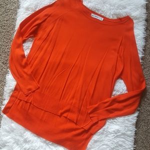 Zara Light Knit Orange Sweater Size Large